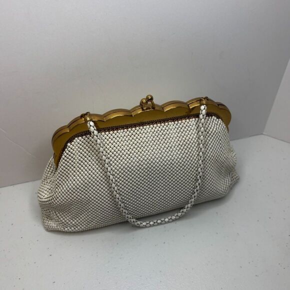 Whiting & Davis Vintage Ivory Mesh Evening Handbag Designer - Picture 5 of 10